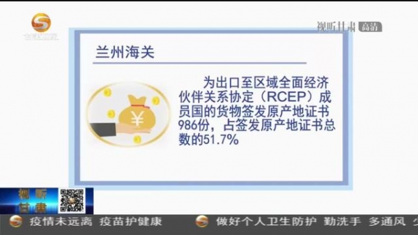 「短视频」兰州海关上半年为甘肃省出口企业签发原产地证书1908份-1.jpg