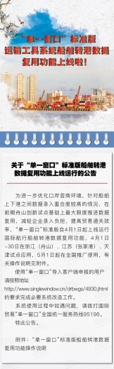 “单一窗口”标准版运输工具系统船舶转港数据复用功能上线啦！-1.jpg