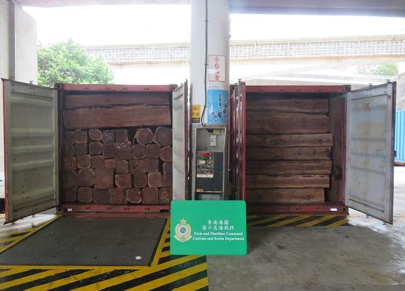 香港海关检获过去五年最大一批怀疑受管制木材-1.jpg