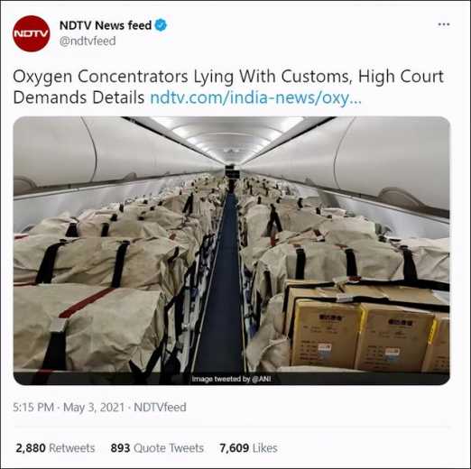 印度海关扣下中国3000台制氧机？印度网民坐不住了-1.jpg