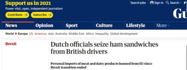 “欢迎英国脱欧”！英国司机遭遇荷兰海关最强嘲讽，午餐都被没收-1.jpg