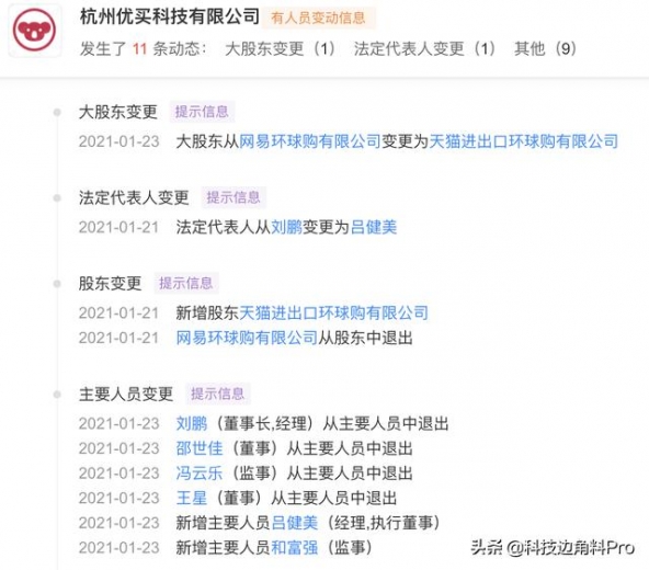 天猫进出口环球购公司成考拉海购唯一股东，网易退出-1.jpg