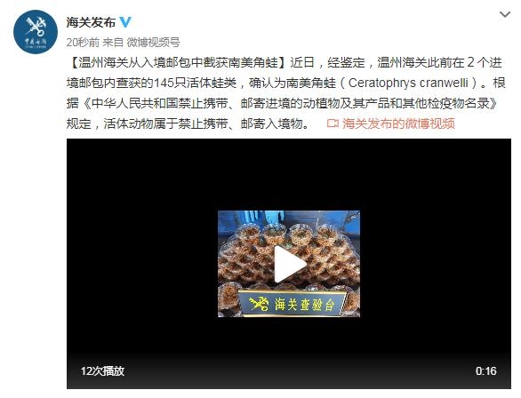 温州海关从入境邮包中截获南美角蛙-1.jpg
