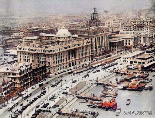 1927年，英国人航拍的上海外滩，海关大楼和沙逊大厦都在建造中-7.jpg