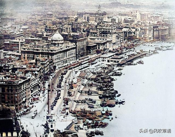 1927年，英国人航拍的上海外滩，海关大楼和沙逊大厦都在建造中-9.jpg